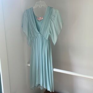 NWT Scandal Italy Aquarius OS Aqumarine Silk Blend Dress